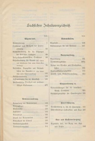 Sachliches Inhaltsverzeichniß.