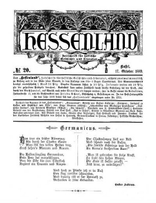 No. 20, 17. Oktober 1889