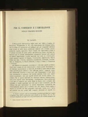Per Il Commercio E L'Emigrazione Nelle Colonie Inglesi.