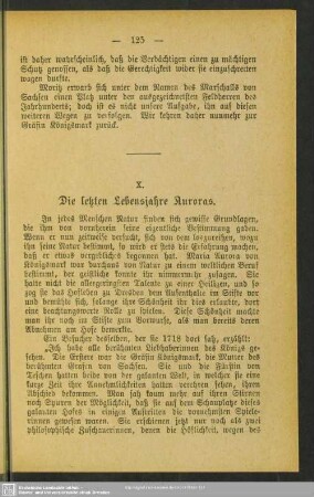 X. Die letzten Lebensjahre Auroras