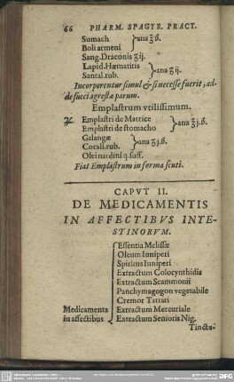 Caput II. De Medicamentis In Affectibus Intestinorum
