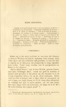 Derde hoofdstuk. Overzigt van de goud-houdende streken en de goud-opbrengst van Borneo ...