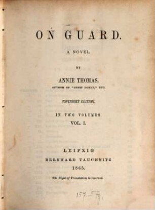 On guard : a novel, 1