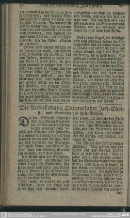 Die Auferstehung Himmelfahrt Jesu Christi, und Sendung des Heil. Geistes