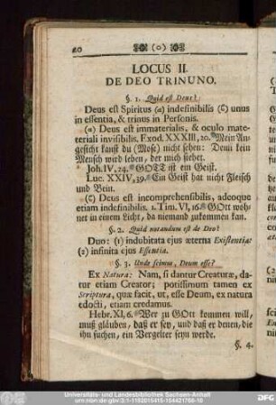 Locus II. De Deo Trinuno.