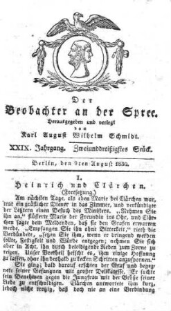 32. Stueck, 9. August 1830