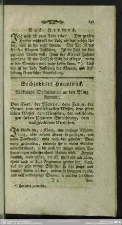 Sechzehntes Hauptstück. Aeskulaps Definitionen an den König Ammon