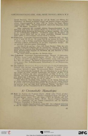 b) Orientalische Manuskripte (Nr. 496-498)