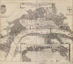 Grundtriß der Statt London, wie solche vor und nach dem Brand anzusehen