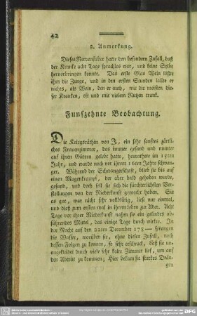 Funfzehnte Beobachtung