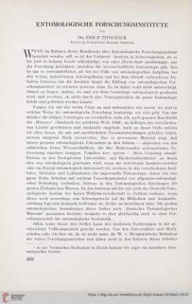 Entomologische Forschungsinstitute