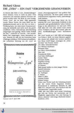 Die „Lyra“ – ein fast vergessener Gesangverein.