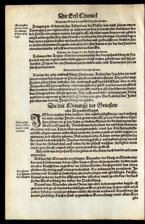 Die drit Monarchi der Griechen/ oder Alexandri Magni.