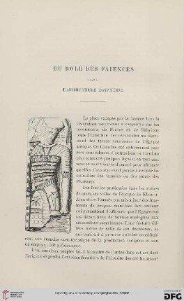 3. Pér. 12.1894: Du role des fai͏̈ences dans l'architecture égyptienne