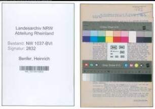 Entnazifizierung Heinrich Benfer , geb. 09.06.1889 (Lehrer)