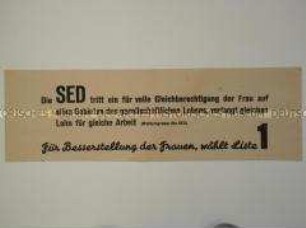 Maueranschlag mit Wahlpropaganda der SED