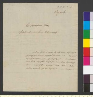 Brief von Ukert, Friedrich August an Goethe, Johann Wolfgang von