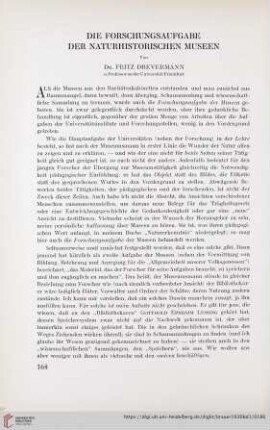 Die Forschungsaufgabe der naturhistorischen Museen