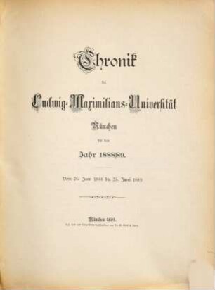 Chronik. 1888/89
