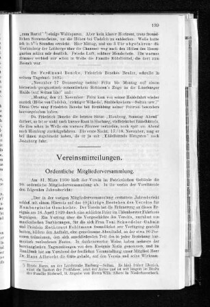 Ordentliche Mitgliederversammlungen.
