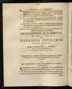 198-205, Sp. 83. De Expensis civilibus