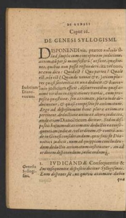 Caput 16. De Genesi Syllogismi