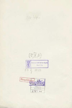 Stempel: Städtische Volksbücherei Steglitz. Hauptstelle