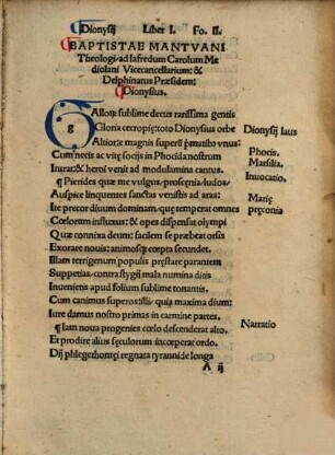 Baptistae Mantvani Theologi Libri Tres De Vita Dionysii : non continentur in alijs operibus