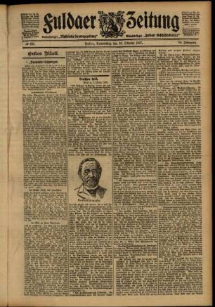 Erste Ausgabe vom Donnerstag, den 10. Oktober 1907.