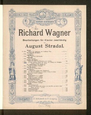 Tristan und Isolde: ... "O sink hernieder, Nacht der Liebe" und Gesang der Brangäne: "Einsam wachend in der Nacht" : für Klavier zu zwei Händen bearbeitet
