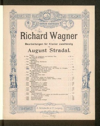 Tristan und Isolde: ... "O sink hernieder, Nacht der Liebe" und Gesang der Brangäne: "Einsam wachend in der Nacht" : für Klavier zu zwei Händen bearbeitet