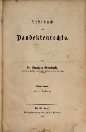 Lehrbuch des Pandektenrechts, 1