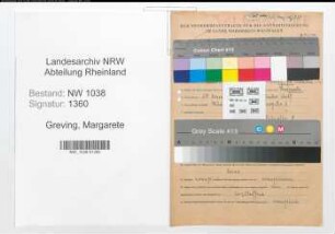 Entnazifizierung Margarete Greving , geb. 30.12.1916 (Bibliothekarin)