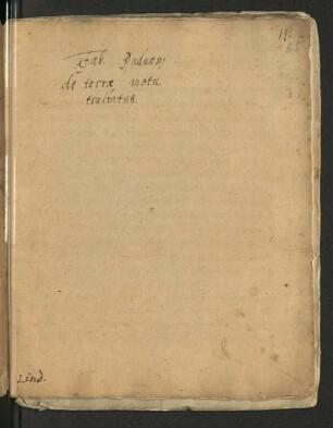 Fasz. XI: Fabricius Paduanus: De terrae motu tractatus