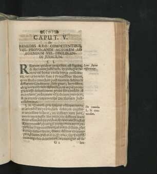 Caput V. De Remediis Reo Competentibus, Vel Provocandi Actorem Ad Agendum Vel Declinandi Iudicium.