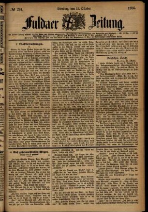 Ausgabe vom Dienstag, den 13. Oktober 1885.