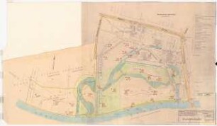 Gartenanlage Wasserwerk, Berlin-Jungfernheide: Grundstücksplan der Bauabteilung Berliner Wasserwerke 1:2000