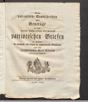 Viertes, fünftes und sechstes Sendschreiben.