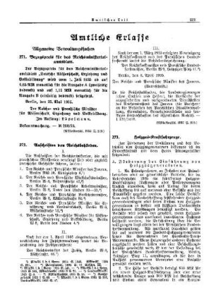 Anschriften von Reichsbehörden : [Allgemeine Verwaltungssachen] ; [Amtliche Erlasse] ; [Amtlicher Teil]