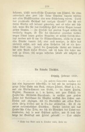 An Rebecka Dirichlet. Leipzig, Februar 1838