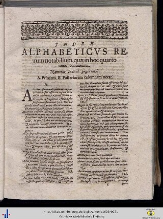 Index Alphabeticus.