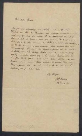 Friedrich Wilhelm Bessel, Brief