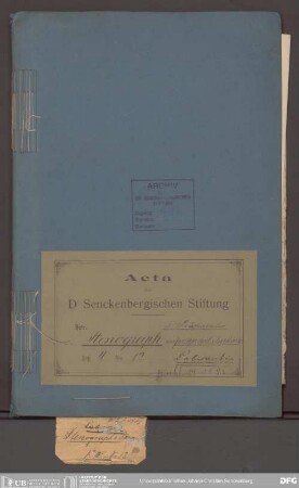 Personal und Organisation des Pathologisch-Anatomischen Instituts