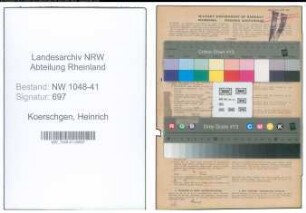 Entnazifizierung Heinrich Koerschgen , geb. 19.09.1919 (Polizist)