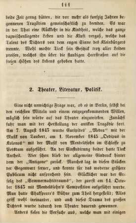 2. Theater, Literatur, Politik