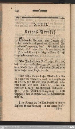 XLIV. Kriegs-Artikel