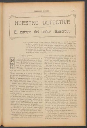 Nuestro detective - El cuerpo del señor Abercrovy