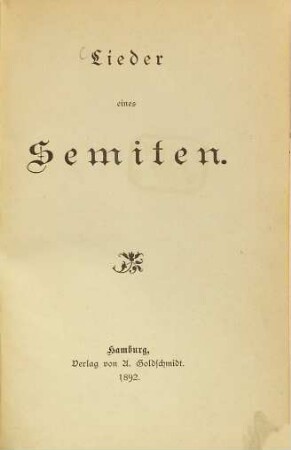 Lieder eines Semiten