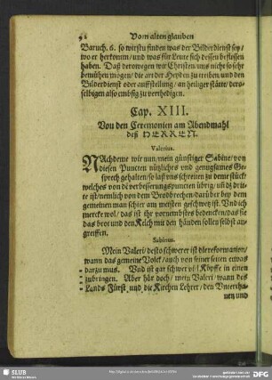 Cap. XIII. Von den Ceremonien am Abendmahl deß Herrn