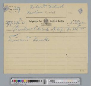 Telegramm an Richard Dehmel